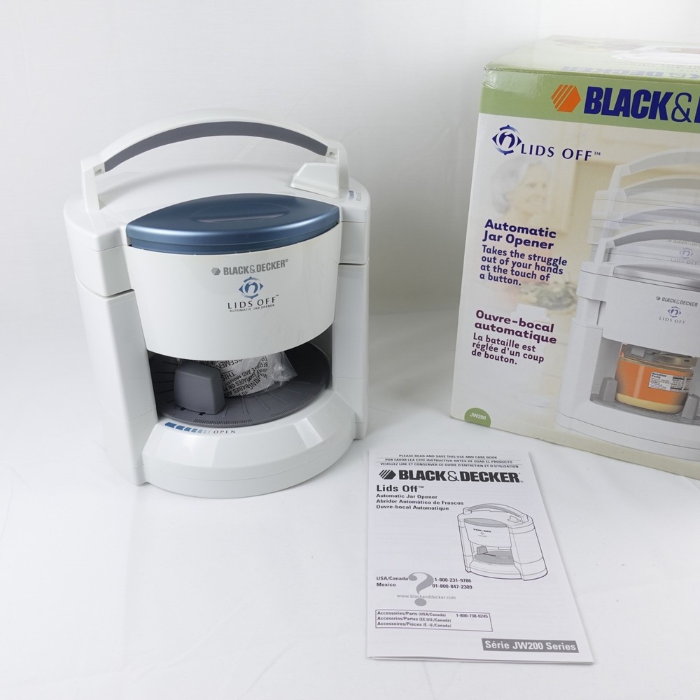 Black & Decker Lids Off Automatic Electric Jar Opener Model JW200 New Open Box